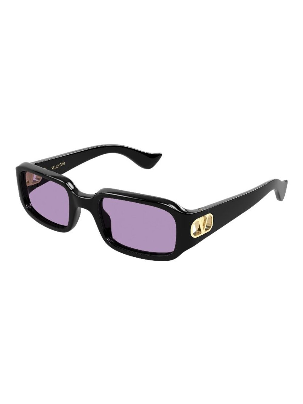 New Valentino Women's Sunglasses Black Purple Lens Injected Frame VG0016S 002 53